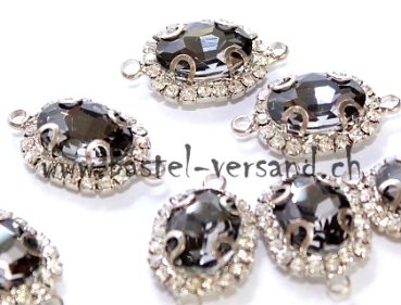 Verbindungsteil oval grau mit 2 Ösen