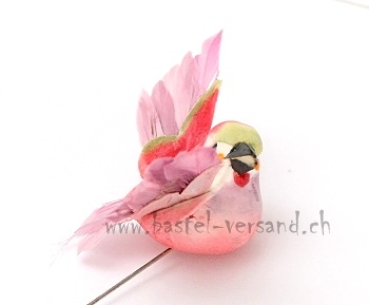 Vogel fliegend 5cm rosa