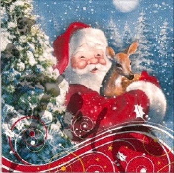 Serviette Santa mit Reh