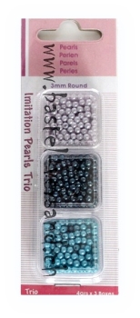 Wachsperle 3mm lila/türkis