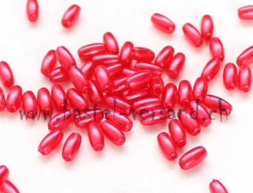 Wachsperle Reiskorn (Olive) 6 x 3mm rouge
