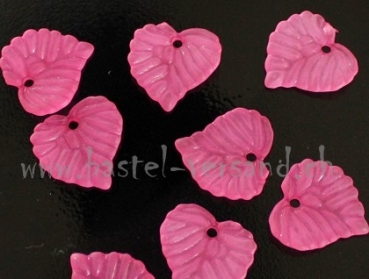 Acryl Anhänger Blatt 15mm pink