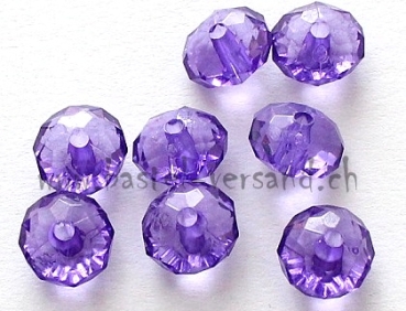 Facettenperle Rondelle 10 x 6mm violett