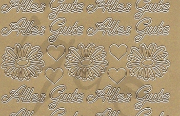 Preview: Sticker Alles Gute (423) gold