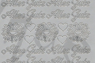 Preview: Sticker Alles Gute (423) silber