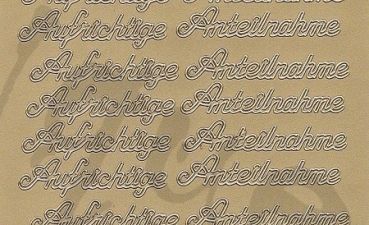 Preview: Sticker Aufrichtige Anteilnahme (419) gold