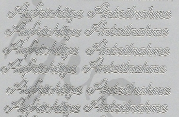 Preview: Sticker Aufrichtige Anteilnahme (419) silber