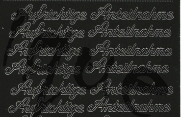 Preview: Sticker Aufrichtige Anteilnahme (419) schwarz