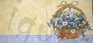 Serviette korb mit blumen (gelb)