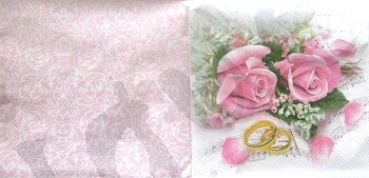 Serviette rosen und ringe (2Stk.)