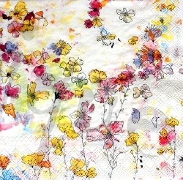 Serviette splatter floral