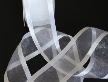 Dekoband Organza 4cm weiss