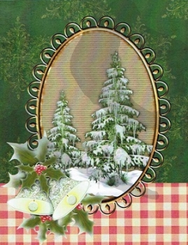 Preview: 3D Schnittbogen schneebedeckter Tannenbaum