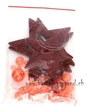 Sterngirlande mit Filzsternen rot