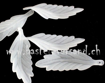 Acryl Blatt 5,5 x 1,8cm weiss gefrostet