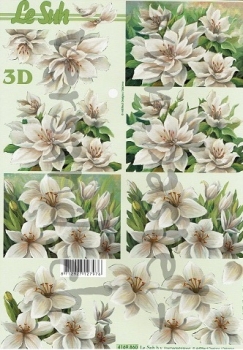 3D Schnittbogen weisse Blumen
