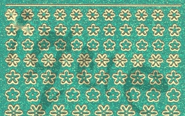 Preview: Sticker Blümchen Glitter (7048) türkis