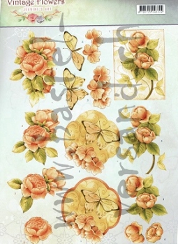 3D Schnittbogen Rosen und Schmetterling