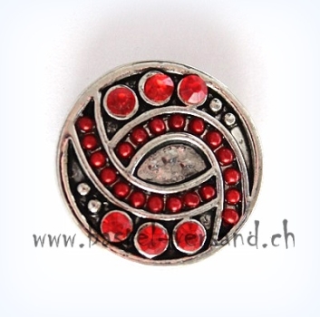 Click Button 20mm Strass rot