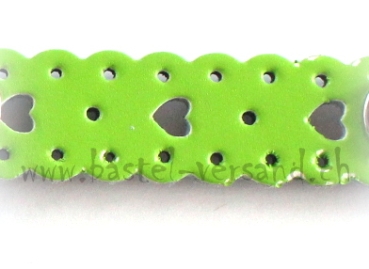 Lederarmband Herz für Click Buttons mint 24cm