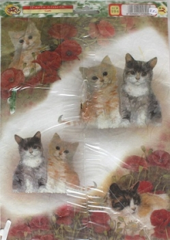 Decoupage Papier Kätzchen
