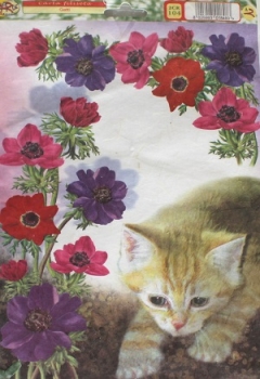 Preview: Decoupage Papier Kätzchen