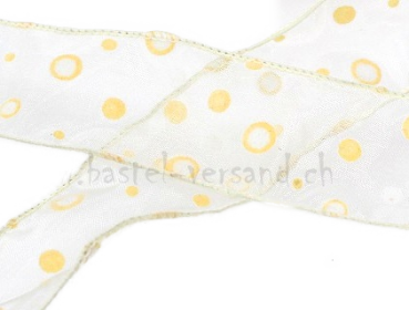 Dekoband 4cm Punkte gelb
