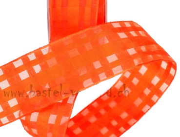 Dekoband 4cm orange kariert