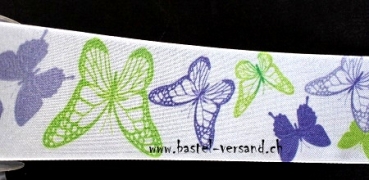 Preview: Dekoband 4cm Schmetterlinge