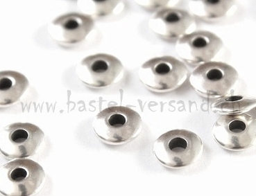 Metallperle Discus silberfarbig