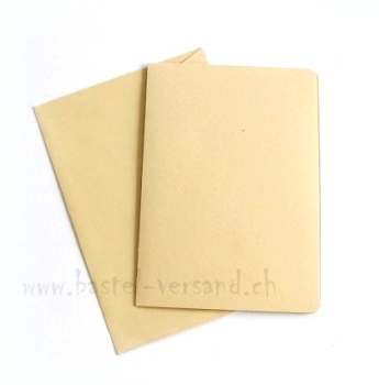 Doppelkarte A6 sand mit Couvert