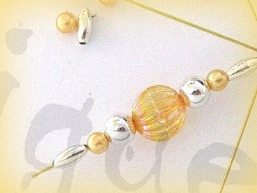 Bastelpackung Perlenstern E2 orange/silber