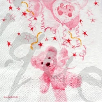 Serviette teddy rose