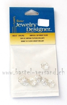 Perlkappe 8mm silberfarbig