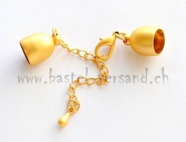 Endkappe 10mm gold matt mit Verschluss