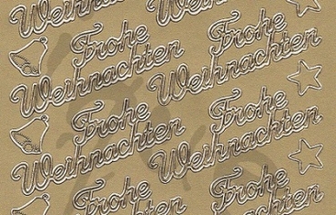 Preview: Sticker Frohe Weihnachten (450) gold