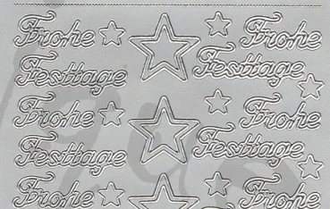 Preview: Sticker Frohe Festtage (452) silber