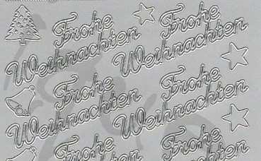 Preview: Sticker Frohe Weihnachten (450) silber