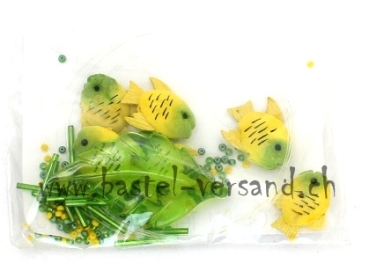 Girlande Fisch gelb/grün
