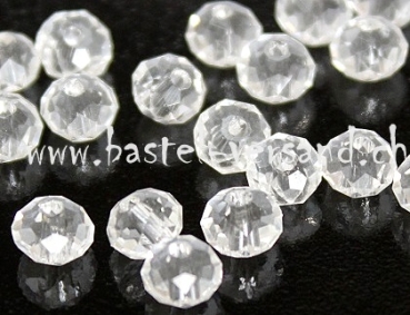 Glasfacetten Rondellen 6mm kristall