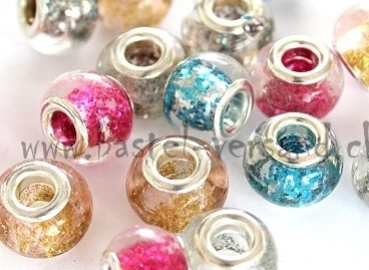 Glasperle 14mm transparent