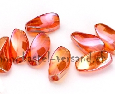 Glasperle 17 x 9mm orange transparent