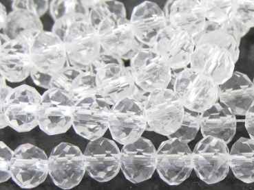 Preview: Glasfacetten Rondellen (AB) 6mm kristall