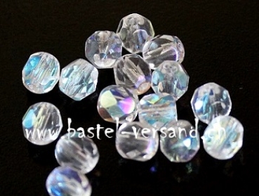 Glasfacettenperle 4mm kristall AB