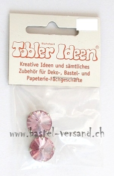 Glasstein gefasst 13mm lila (2Stk.)