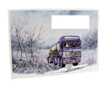 Preview: Karte Weihnachten LKW VOLVO