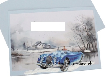 Karte Oldtimer blau