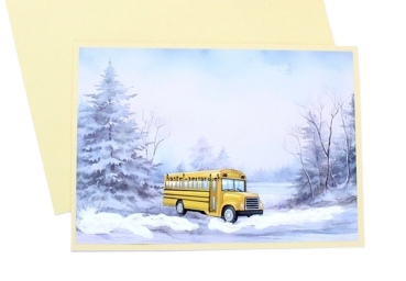 Karte Weihnachten Reisebus