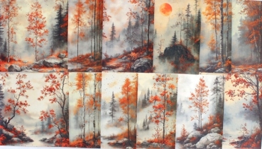 Designpapier Herbstwald