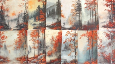 Designpapier Herbstwald